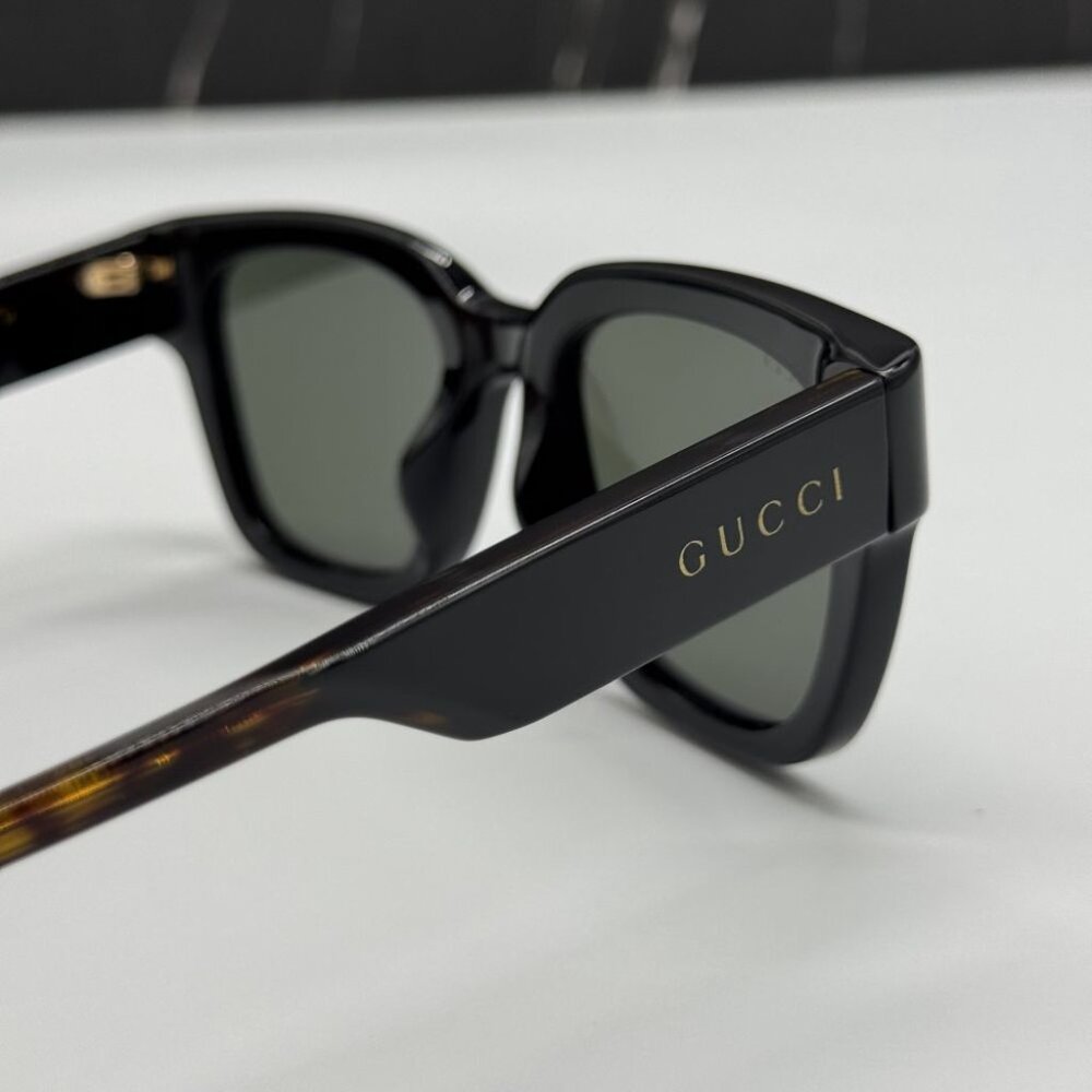 NEW GG1670SK 001 GUCCI SUNGLASSES BLACK HAVANA GREY UNISEX EYEWEAR GUCCI - Picture 9 of 12